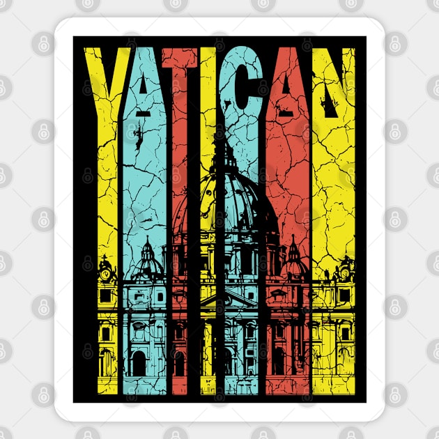 Vatican Retro Pastel - St. Paul's Cathedral Sticker by TuncGK